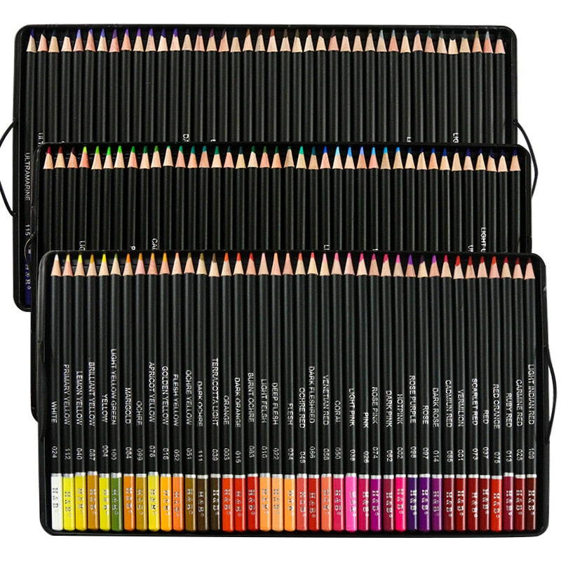 120 Colors Professional Oil Color Pencils Set Sketch Pencil Non-Toxic Wood Soft Bright Color Pencil Artist Paint School Supplies