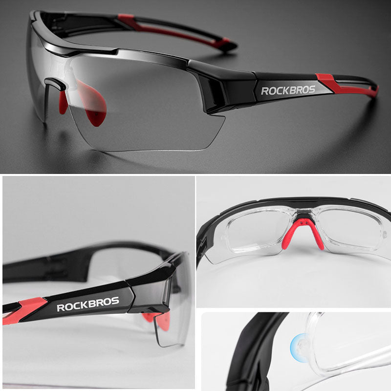 ROCKBROS Photochrome Fahrradbrille Fahrrad Outdoor Sport Sonnenbrille Verfärbung Brille MTB Rennrad Brille Fahrradbrille