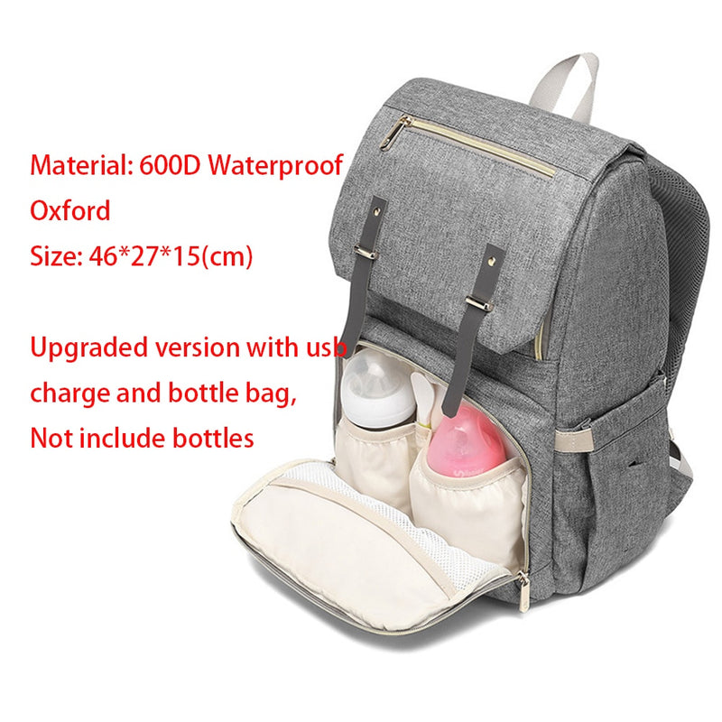 Wickeltasche Rucksack für Mama 2022 USB Mutterschaft Babypflege Windel Stilltaschen Mode Reise Wickelrucksack für Kinderwagen Kit