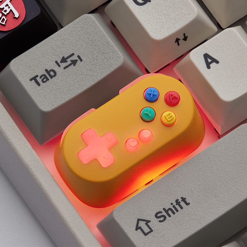 Holyoops Gamepad Controller Capslock Artisan Keycap CNC aluminio anodizado Compatible con interruptores Cherry MX blanco rosa cian amarillo