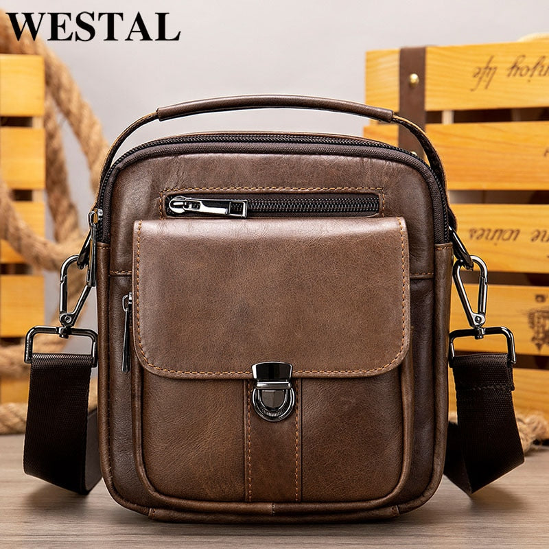 Westal Herrentasche Desinger Herren Ledertasche Herren Leder Natur Umhängetaschen für Herren Messenger Bags Kleine Crossbody Handtasche 745