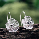 Lotus Fun Real 925 Sterling Silver Earrings Handmade Designer Fine Jewelry Flower in the Rain Fashion Dangle Earrings for Women