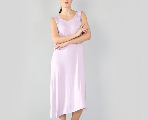 Plus Size Summer Vest Night Dress New Women Modal Cotton Sleepwear Elasticity Long Nightdress Sexy Nightgown Female Gown XL-6XL