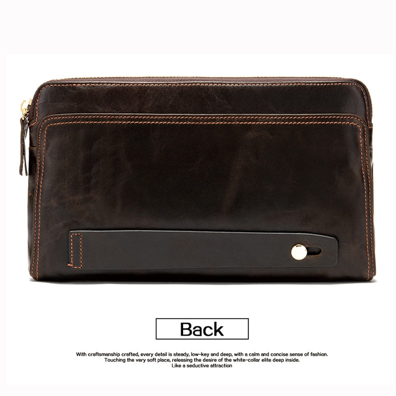 Cartera WESTAL para hombre, bolso de mano de cuero genuino, cartera para hombre, cartera de cuero para tarjetas de crédito, carteras para teléfono, monederos para pasaporte