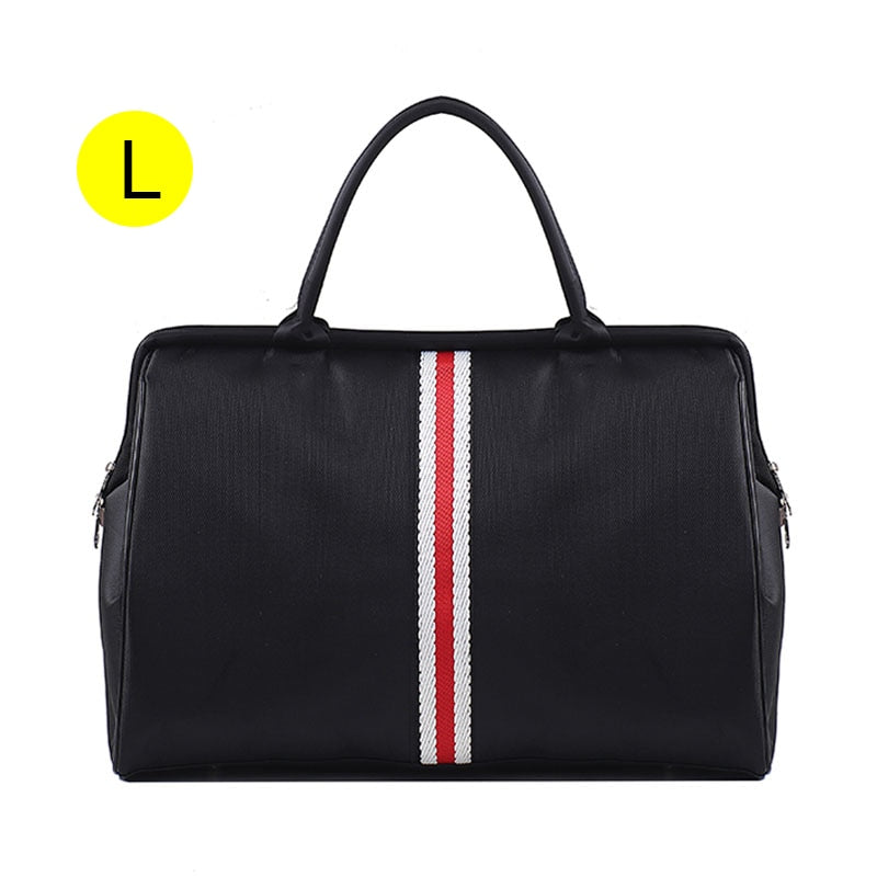 Korean Version Overnight Weekend Traveling Bag Strip Handbag Big Travel Bag Luggage Men&