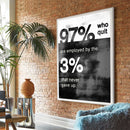 Canvas Painting Wall Picture Never Gave Up Modern Black and White Motivational Poster Art Teenager Decoration