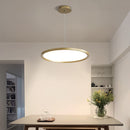 Black White Gold LED Chandelier Restaurant Bar Coffee Shop Pendant Lamp Simple Modern Dining Room Round Ultra-thin Hanging Light