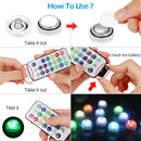 Battery Operated LED Underwater Lights Remote 13 Colors Submersible Light RGB Tea Lamp for Weeding Xmas Valentine&