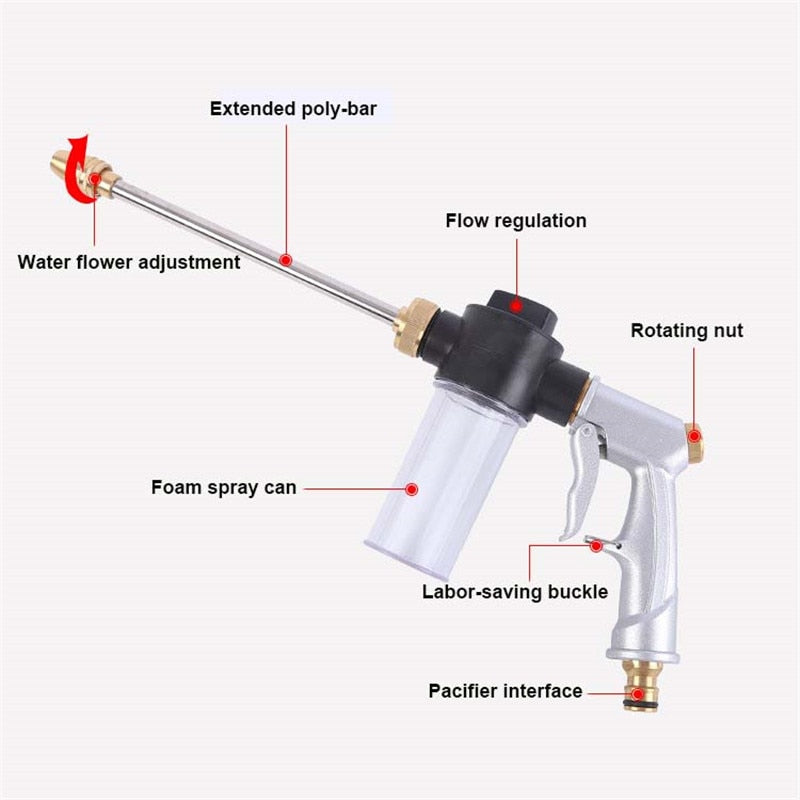 New High Pressure Washer Car Washer Water Gun Garden Watering Hose Sprinkler Nozzle Foam Cleaning Water Gun For Garden