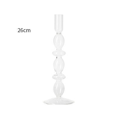 Handmade European Vintage Glass Candlestick Romantic Dinner Decoration For Home Wedding Candle Holder Rod Wax Candelabrum Gift