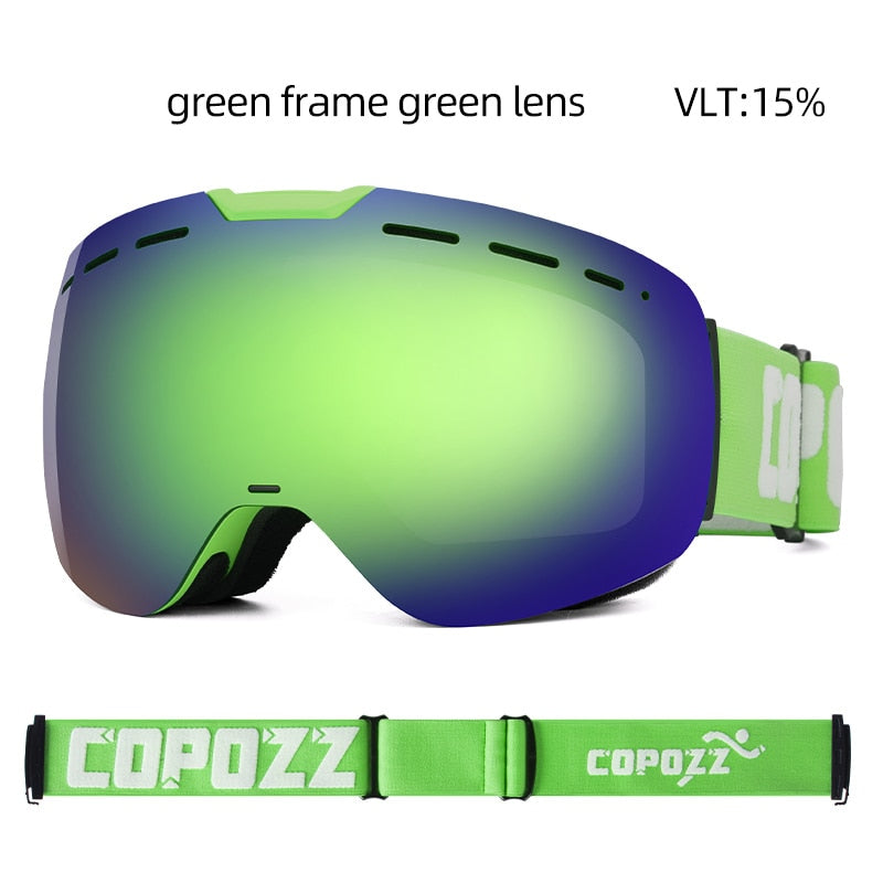 COPOZZ Frameless Ski Goggles with Magnetic Lens Skateboard Skiing Anti-fog UV400 Snowboard Goggles Men Women Ski Glasses Eyewear