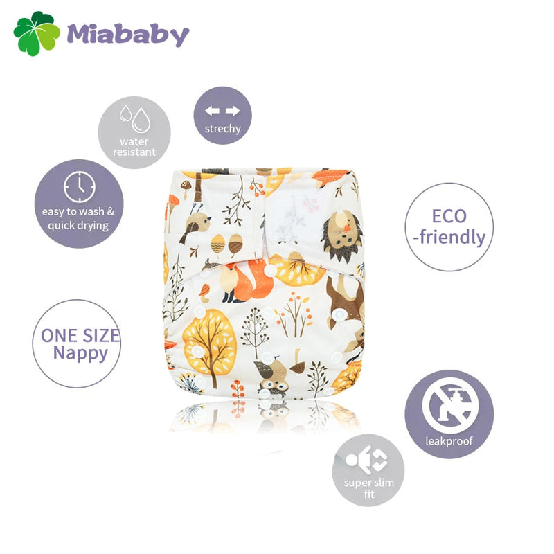 Miababy Hook&Loop OS Pocket Cloth Diaper,with one pockets,waterproof and breathable,for 3-15 kg baby