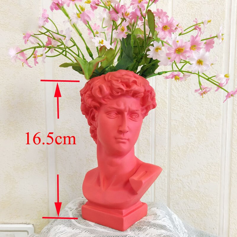 Resin Vase Home Decoration Makeup Brush Storage Box Pen Holder European Style Decoration Head Sculpture Model Wedding