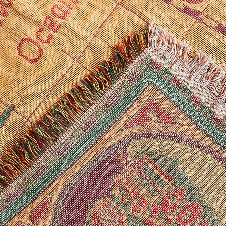 World map Cotton Bohemian Plaids Blanket Multi-function Sofa Decorative piano cover tapestry Cobertor Tassel Blanket