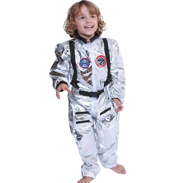 Hombres astronauta Alien Spaceman Cosplay casco carnaval adultos mujeres pilotos trajes Halloween disfraz grupo familia ropa a juego