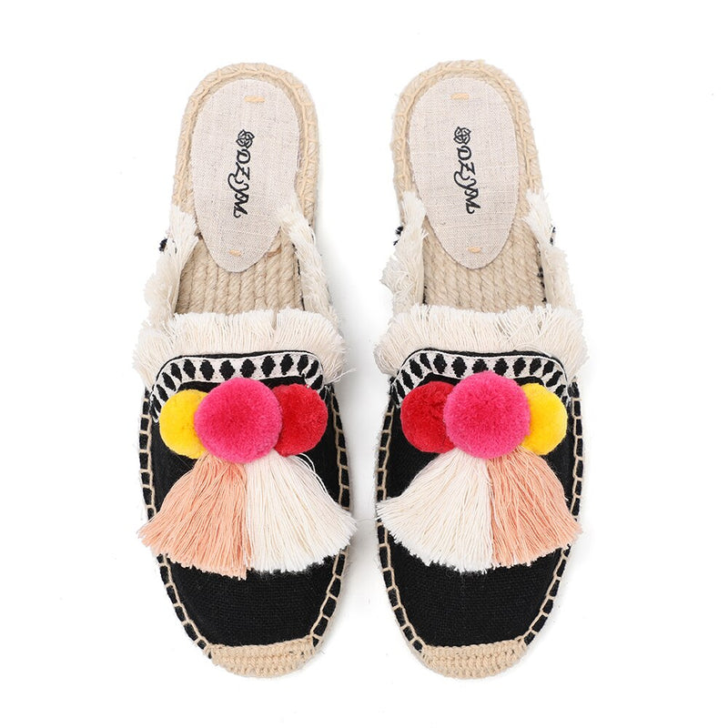 2021 Zapatos De Mujer Canvas Rubber Spring/autumn Mules Unicornio Terlik Tienda Soludos Espadrilles For Flat Sandals