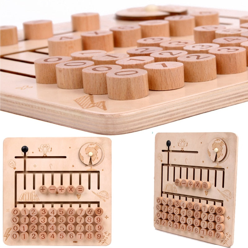 Pädagogisches Holz-Mathe-Spielzeug für Kinder aus Holz Montessori-Materialien Lernzahlen passendes Spiel Mathematik Montessori-Spielzeug