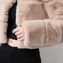 PINK JAVA QC20051 new arrival  fashion fur coat women winter warm fake fur jacket faux rabbit fur coat fur vest short jackets