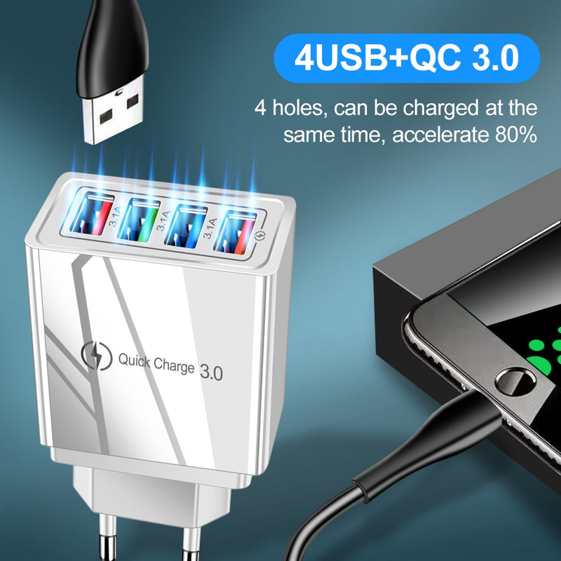 Quick Charger 3.0 3A USB Charger EU/US Plug For Phone Adapter for Huawei Mate 30 Tablet Portable Wall Mobile Charger Fast Charge