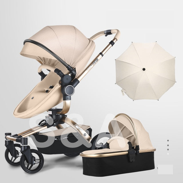 Fast &amp; Free Shipping Aulon Baby Stroller 3 in 1 Free Duty High land-scape  Pram Fashion Carriage on used for New Born to age 4