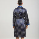 Men Robe Sets Satin Kimono Gown Male Sleepwear Bathrobe Faux Silk 2PCS Robe&amp;Shorts Suit Casual Nightwear Lounge Wear Homewear