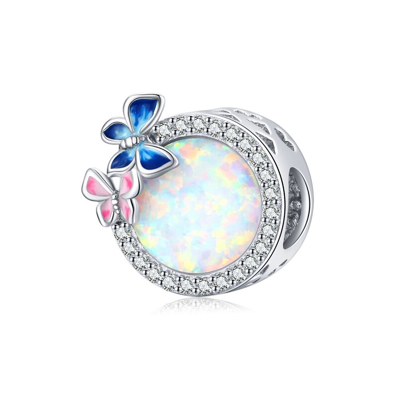 WOSTU 925 Sterling Silver Colorful Spring Charm Bird & Flower Pendant Fit Original Bracelet DIY Necklace Pendant Jewelry