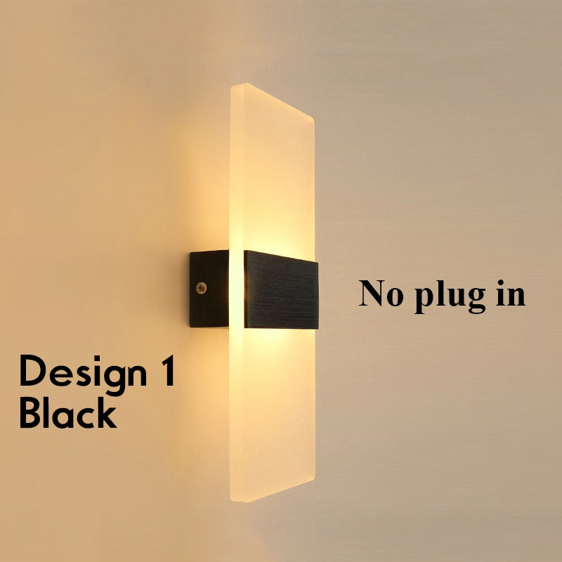 Decor Indoor Wall Lamp Plug In Dimming Acrylic Modern Bedroom Wall Light Led For Home Bedside Wall Sconce With Plug 12W 4 Colors