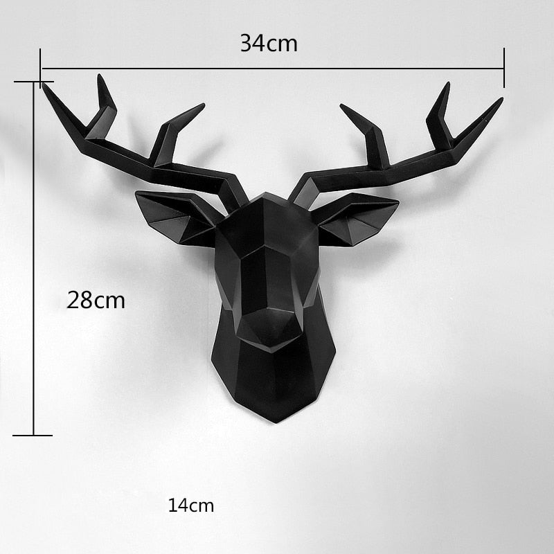 3D Animal Head Wall Hanging Decoration Animal Figurine Living Room Wall Decor Decorative Deer Sculpture Home Interior Decoration