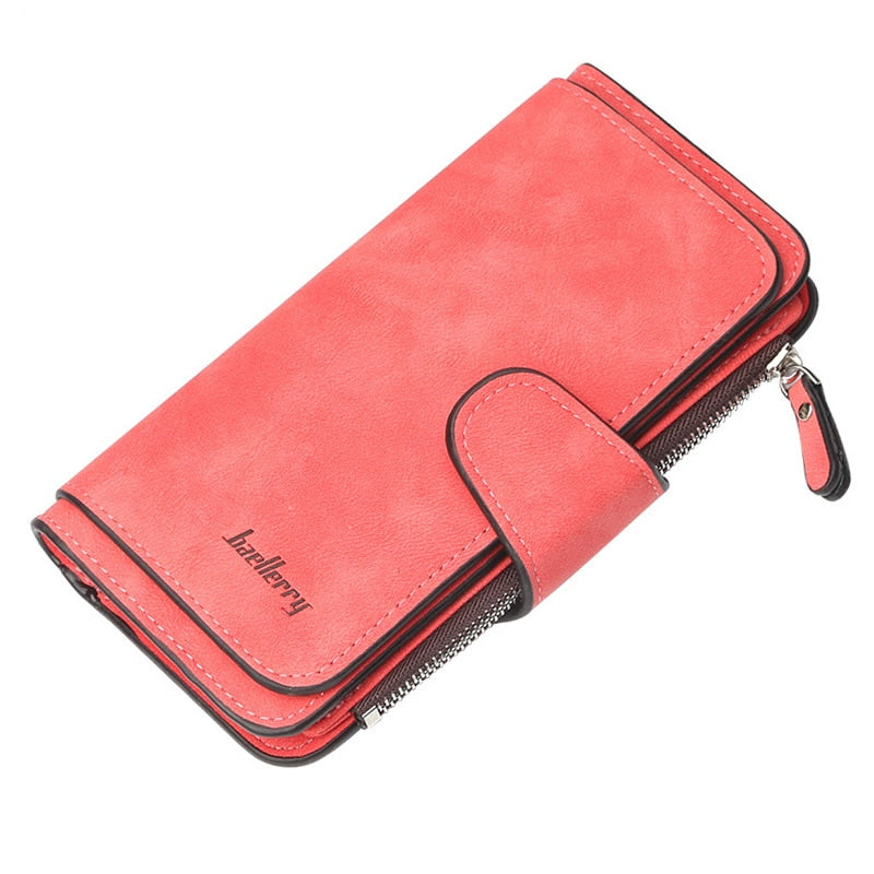 2022 Women Wallets Name Engrave Fashion Long Leather Top Quality Card Holder Classic Female Purse  Zipper  Wallet For Women