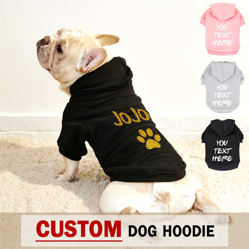 Ropa personalizada con capucha para perros y gatos, abrigo para cachorros de Bulldog Francés, sudadera de algodón para invierno, ropa para perros y gatos, camisa, Chihuahua y Yorkshire