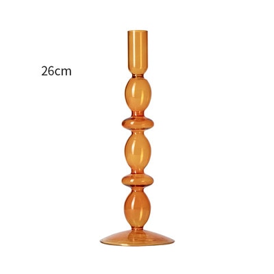 Handmade European Vintage Glass Candlestick Romantic Dinner Decoration For Home Wedding Candle Holder Rod Wax Candelabrum Gift