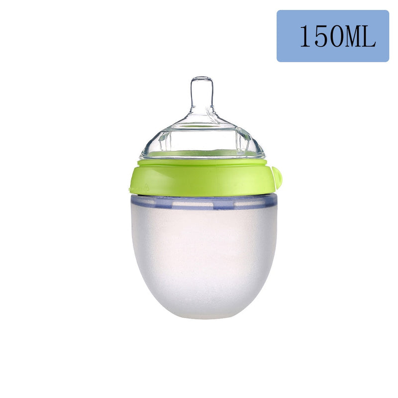 Baby Bottle Breastmilk Wide Neck Soft Silicone Feeding Container Baby Water Bottle kids Nursing Bottles
