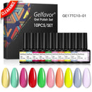 Gelfavor Gel Nail Polish Manicure Set Semipermanent Nail Polish UV Varnish Hybrid Soak-off Gel Kits For Extension Nail Art