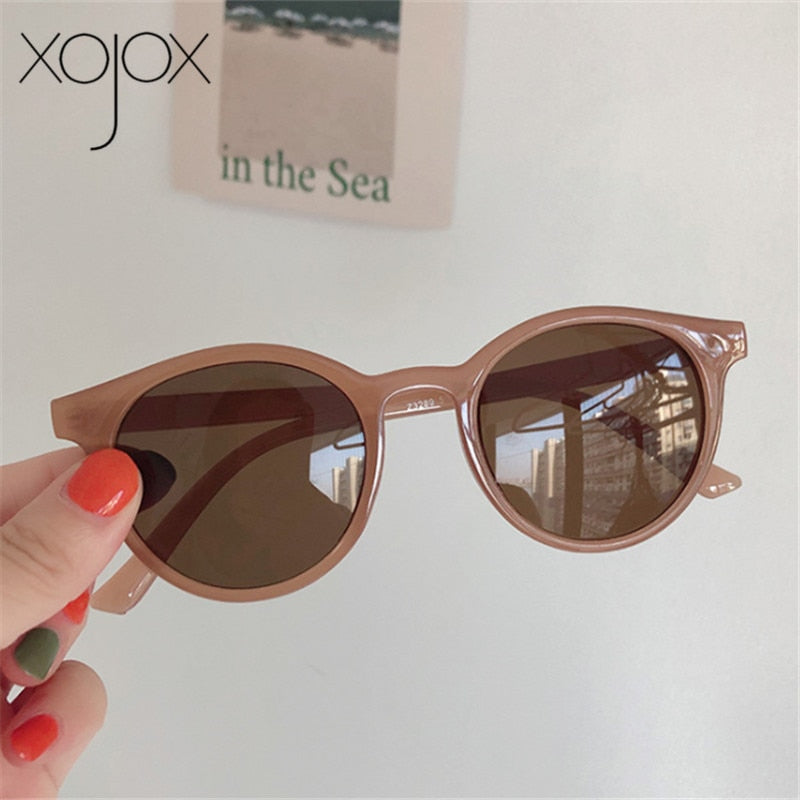 Gafas de sol redondas XojoX 2020, gafas de sol Vintage de diseñador de marca a la moda para mujer, gafas de sol para niñas, gafas de sombra para mujer UV400