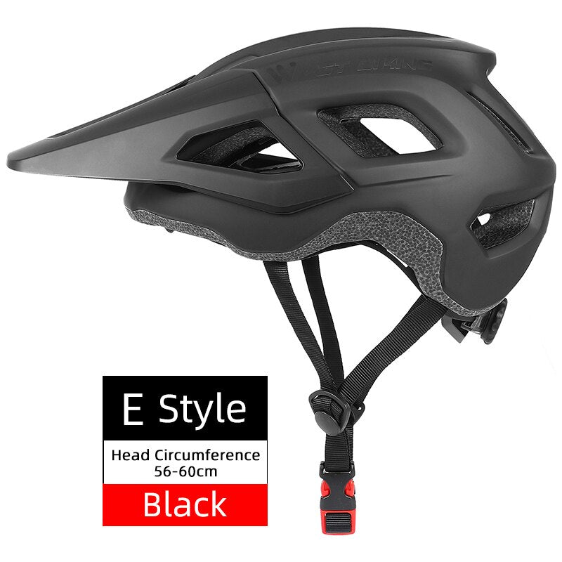 WEST BIKING Casco de bicicleta 56-62cm Transpirable Ultraligero MTB Casco de ciclismo de montaña moldeado integralmente Casco de seguridad para bicicleta