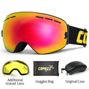 Marca COPOZZ, gafas de esquí profesionales, lentes de doble capa, antiniebla, UV400, grandes gafas de esquí, esquí, Snowboard, hombres, mujeres, gafas de nieve