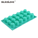 SILIKOLOVE 18 Cavity Silicone Mold for Baking Mini Muffin Cup Cakes Candies DIY Bakeware Tools