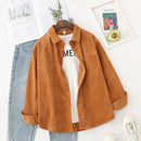 Spring Shirts Women Corduroy Blouses Loose Long Sleeve Solid Lady Tops Casual Outwear Female Clothes Autumn Jacket