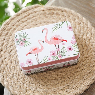 1 Stück Cartoon Einhorn Flamingo Metall Aufbewahrungsbox Versiegeltes Glas Schmuck Süßigkeiten Verpackung Boxen Kleine Aufbewahrungsdosen Münze Ohrringe Geschenkbox