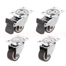4PCS NAIERDI 1-2inch Furniture Caster Soft Rubber Universal Wheel Swivel Caster Roller Wheel For Platform Trolley Accessory