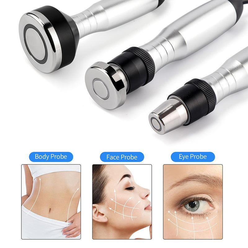 5MHz 3-IN-1 RF Tripolar Face&amp;Eye&amp;Body Radio Frequency Skin Lifting Body Slimming Machine Neck Wrinkle Double Chin Removal V-Line