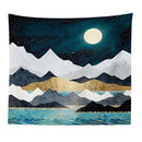 Japanese Style Wall Tapestry Abstract Painted Whale Sunset Mountain Forest Hippie Mandala Tapestry Landscape Wall Hanging Carpet