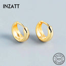 INZATT INS Hot Real 925 Sterling Silve Minimalist  Hoop Earrings For Fashion Women Party Fine Jewelry Classic Accessories Gift