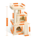 Cat Tree House Condo Cat's Activity Center con Double Condo Indoor Soft Perch Totalmente envuelto Scratching Sisal Post rascador gato