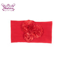 Nishine suave estiramiento satén Rosa flor bebé diadema nudo recién nacido ancho Nylon diademas turbante niñas sombreros niños foto Props