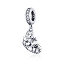 BISAER 925 Sterling Silver High Heels Shoes&Lipstick Charms Beads Wine Glass Pendant Fit Elegant Women DIY Bracelet Fine Jewelry