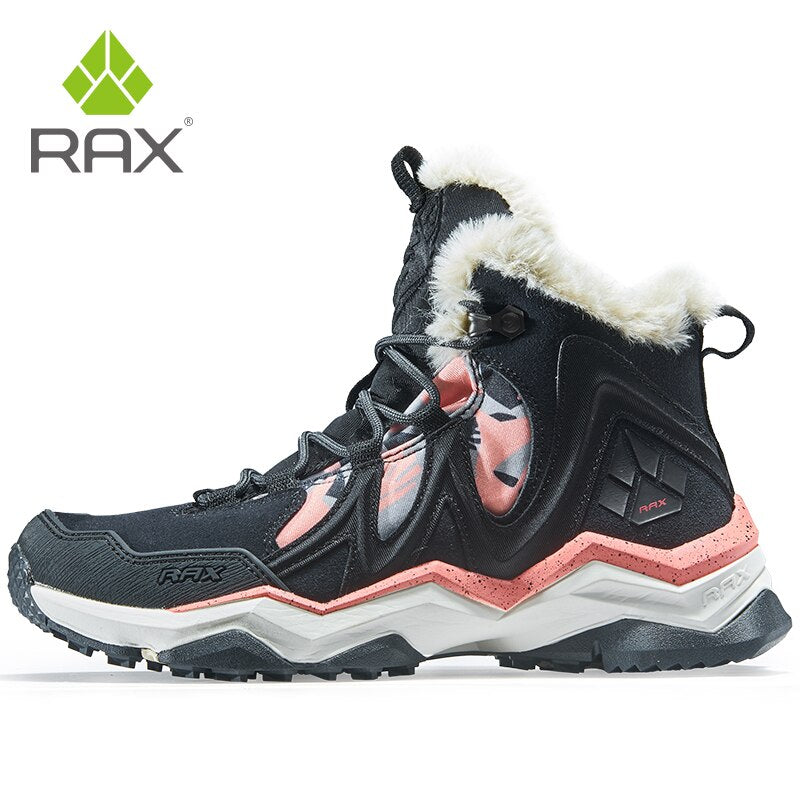 RAX Outdoor Hiking Boots For Men Women Fleece Winter Snow Boots Sports Sneakers Mens Mountain Shoes Trekking Walking Boots