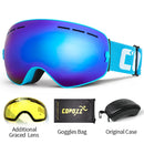 Marca COPOZZ, gafas de esquí profesionales, lentes de doble capa, antiniebla, UV400, grandes gafas de esquí, esquí, Snowboard, hombres, mujeres, gafas de nieve