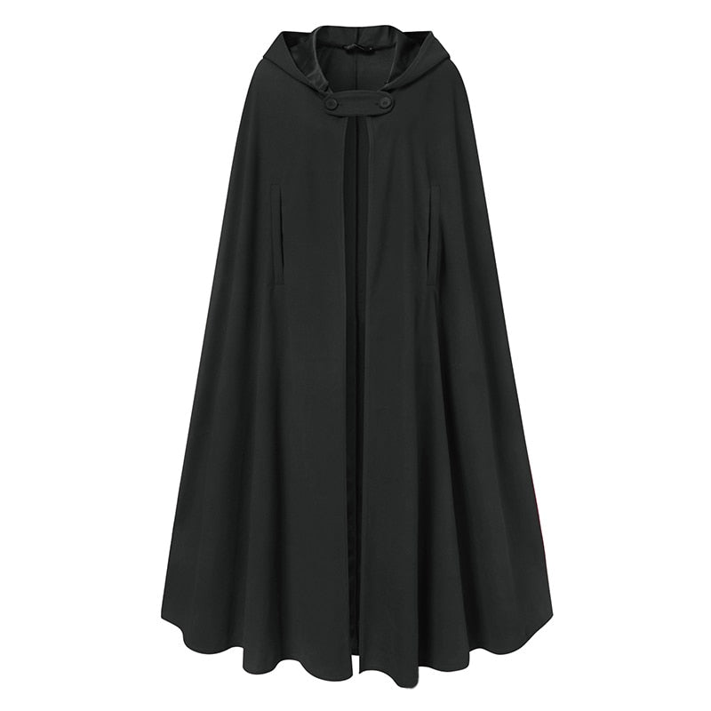 ZANZEA Mujer Poncho Invierno Con Capucha Frente Abierto Capa Suelta Sólido Abrigo Largo Sudaderas Con Capucha Cosplay Outwear Navidad Capa Casual