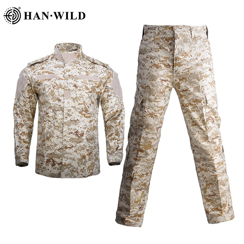 Hombres Militar Uniforme Airsoft Camuflaje Traje Táctico Camping Ejército Fuerzas Especiales Combat Jcckets Pantalones Militar Soldado Ropa